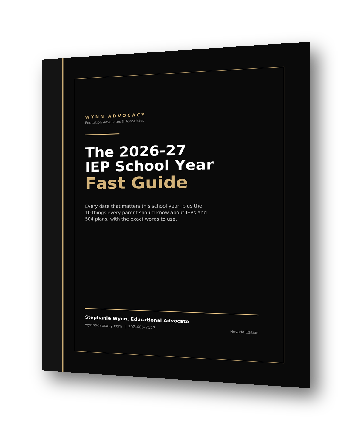 Cover of the 2026-27 IEP School Year Fast Guide by Wynn Advocacy